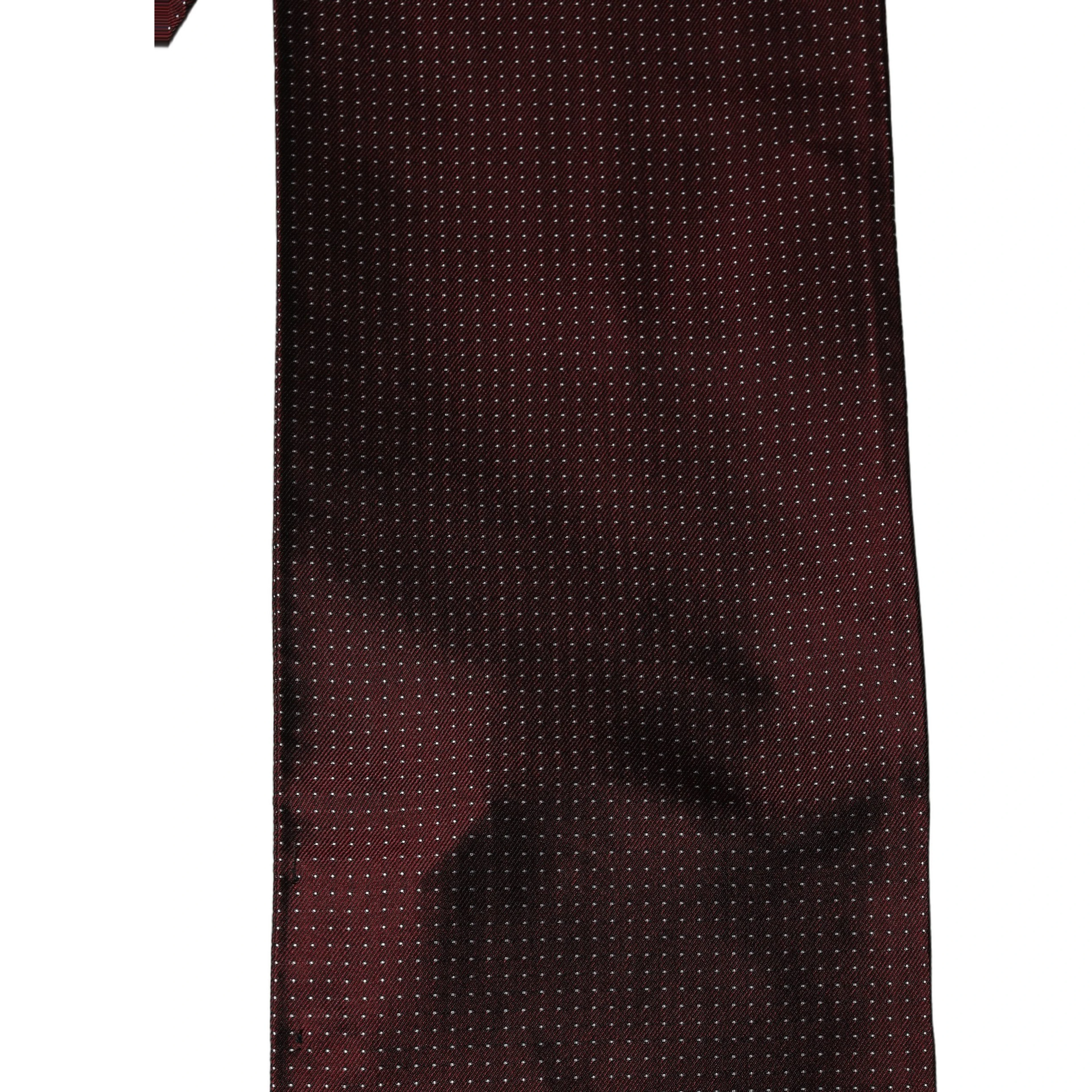 Burgundy Silk Dotted Fringed Neck Shawl Scarf