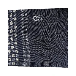 Men Navy Blue Geometric Dot Silk Fringed Neck Shawl Scarf
