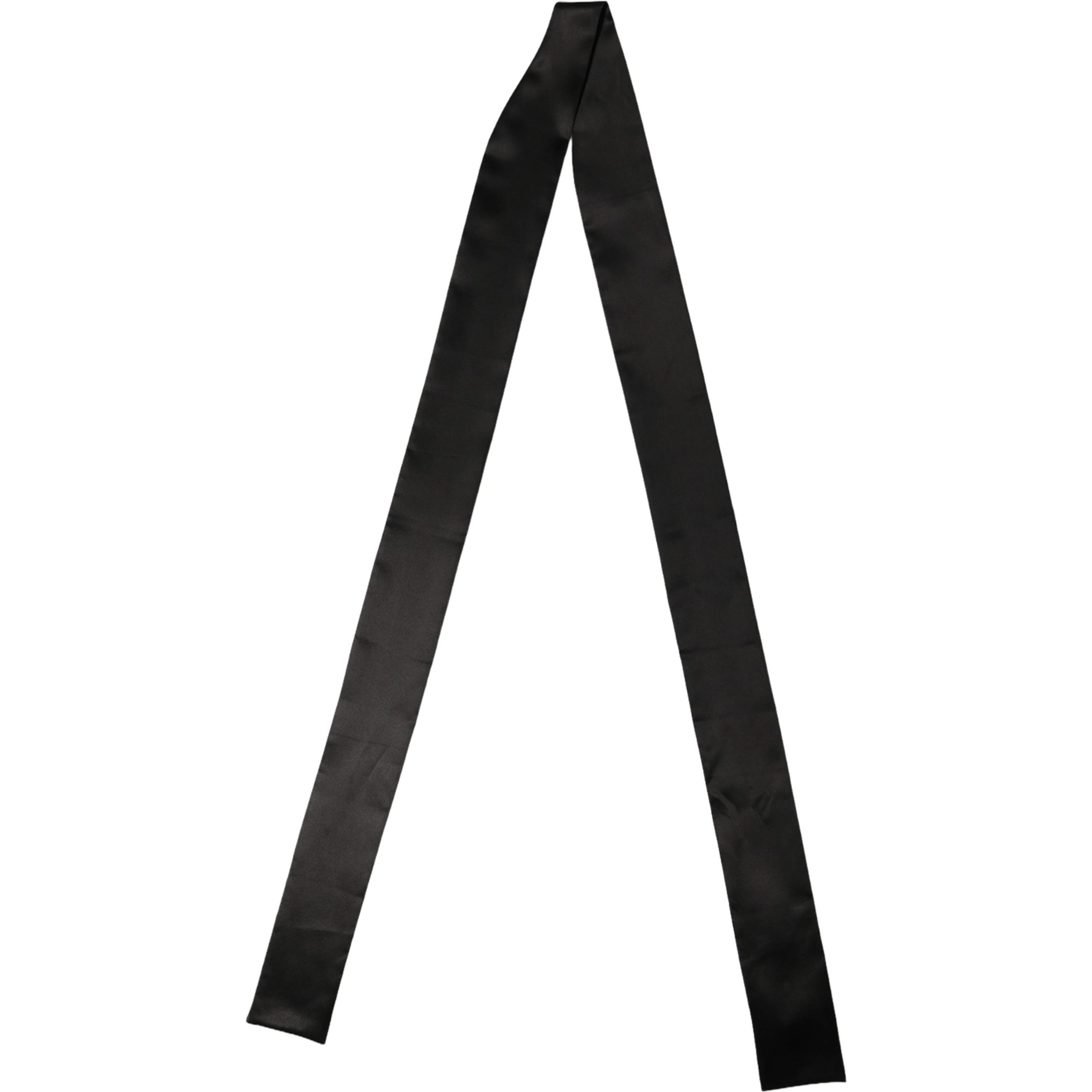 Men Black Satin Silk Skinny Neck Shawl Scarf
