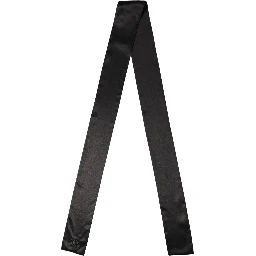 Men Black Satin Silk Skinny Neck Shawl Scarf