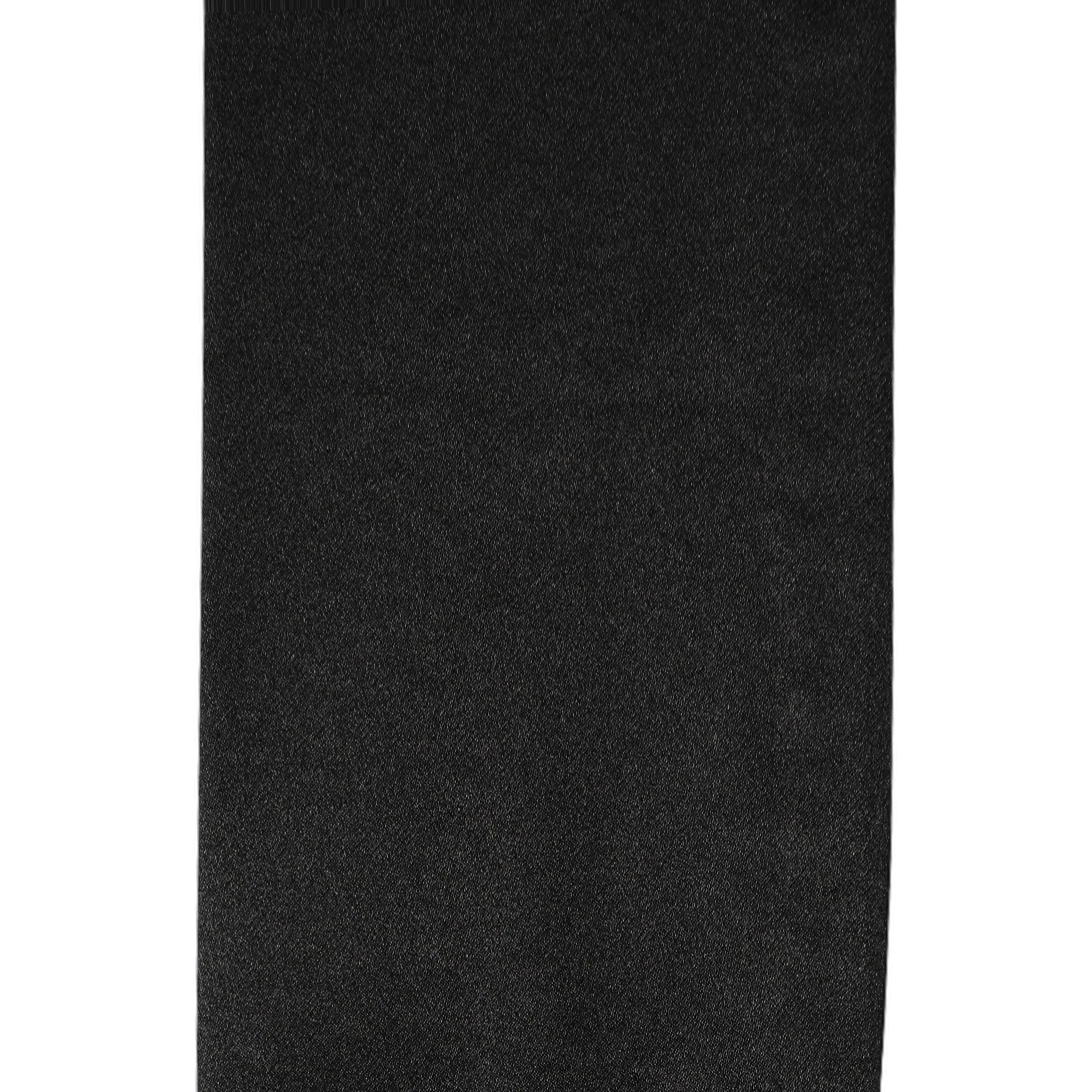 Men Black Satin Silk Fringed Neck Shawl Scarf