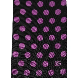 Men Black Purple Polka Dot Fringed Lace Stole Scarf