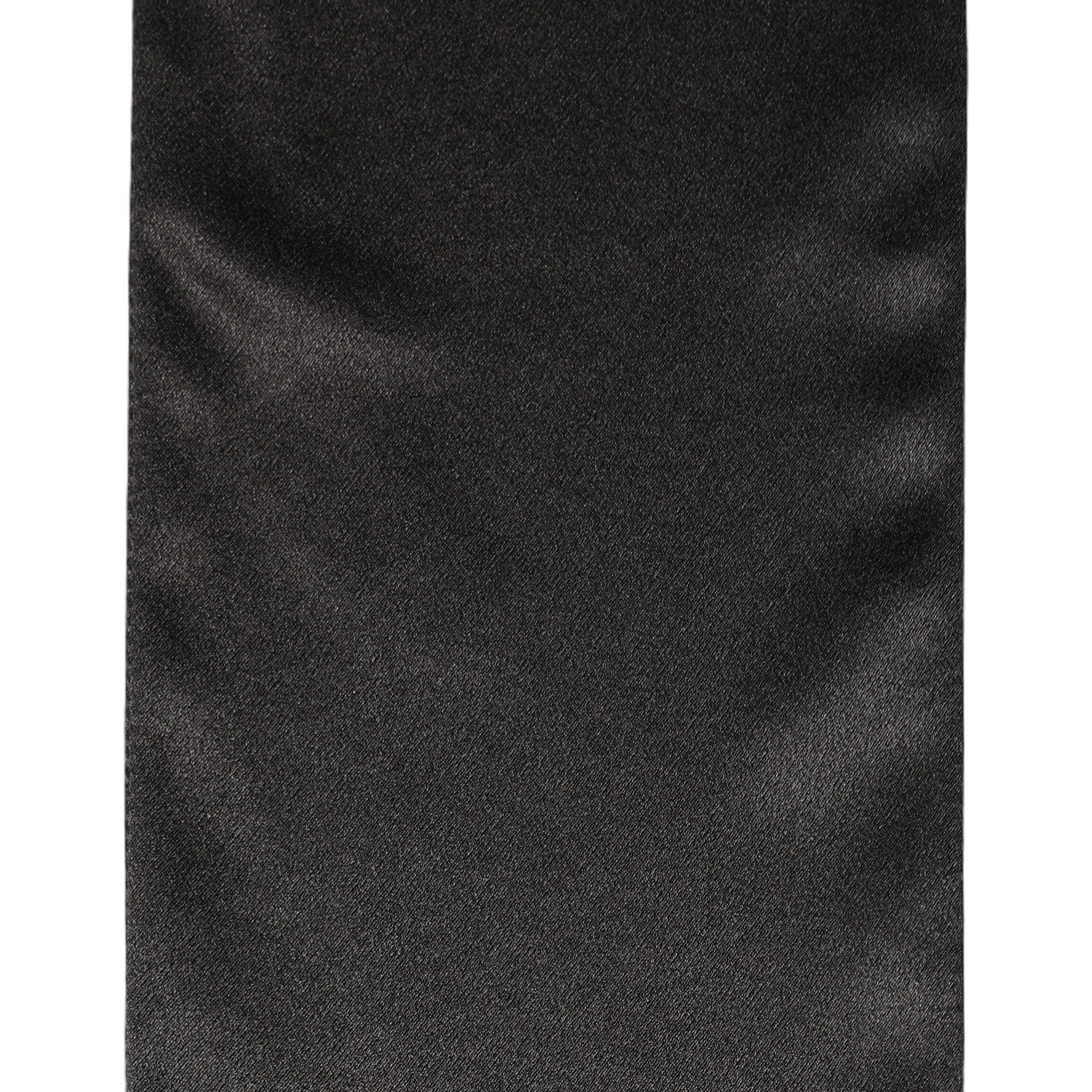 Men Black Satin Silk Skinny Neck Shawl Scarf