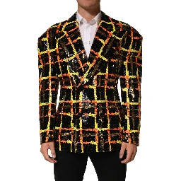 Multicolor Sequin Embellished Double Breasted Jacket