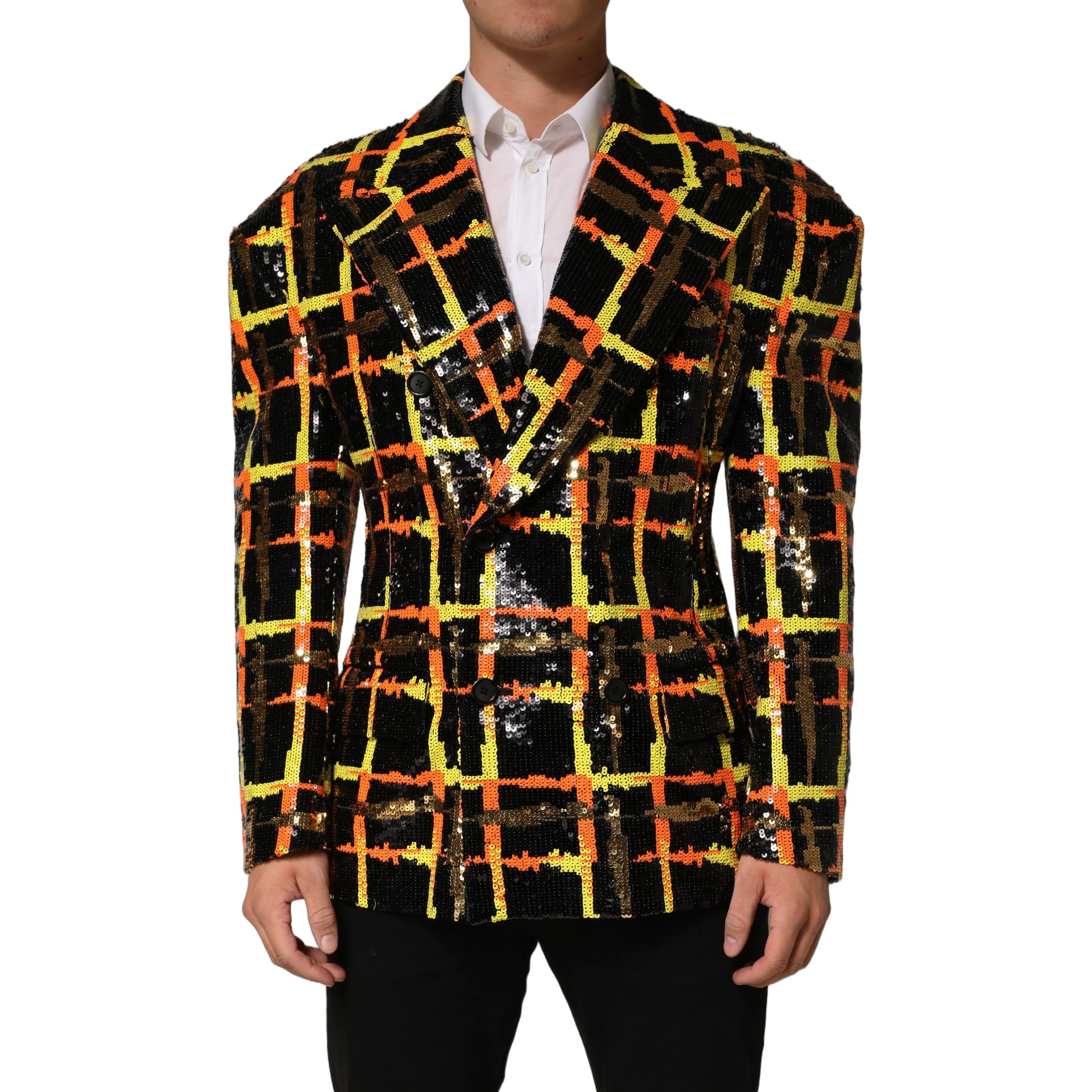 Multicolor Sequin Embellished Double Breasted Jacket