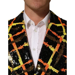 Multicolor Sequin Embellished Double Breasted Jacket