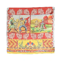 Multicolor Silk Printed Square Foulard Scarf