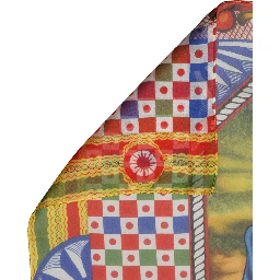 Multicolor Silk Printed Square Foulard Scarf