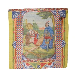 Multicolor Silk Carretto Foulard Scarf