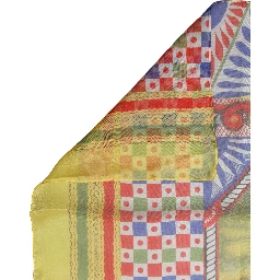 Multicolor Silk Carretto Foulard Scarf