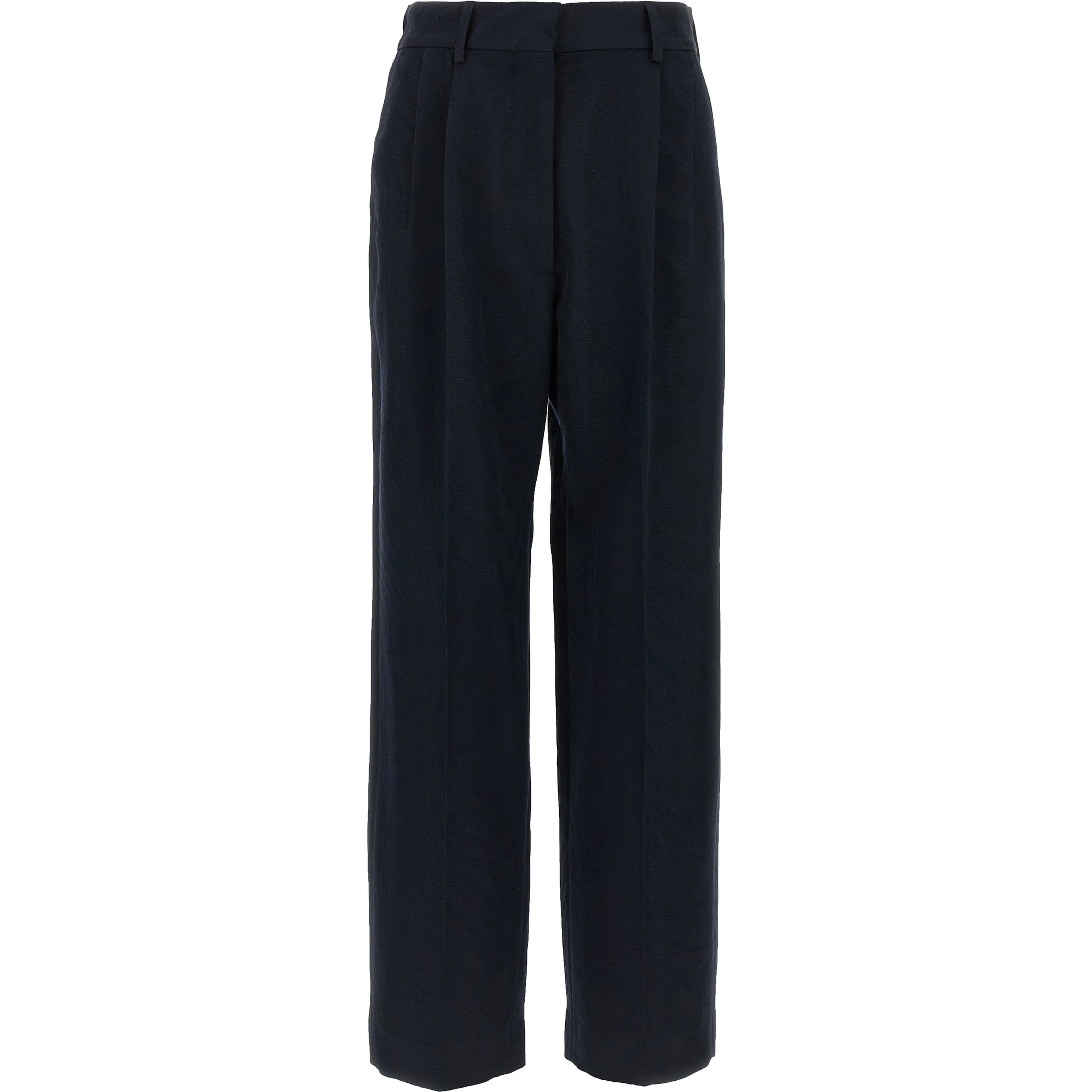 Blue Viscose Casual Pants