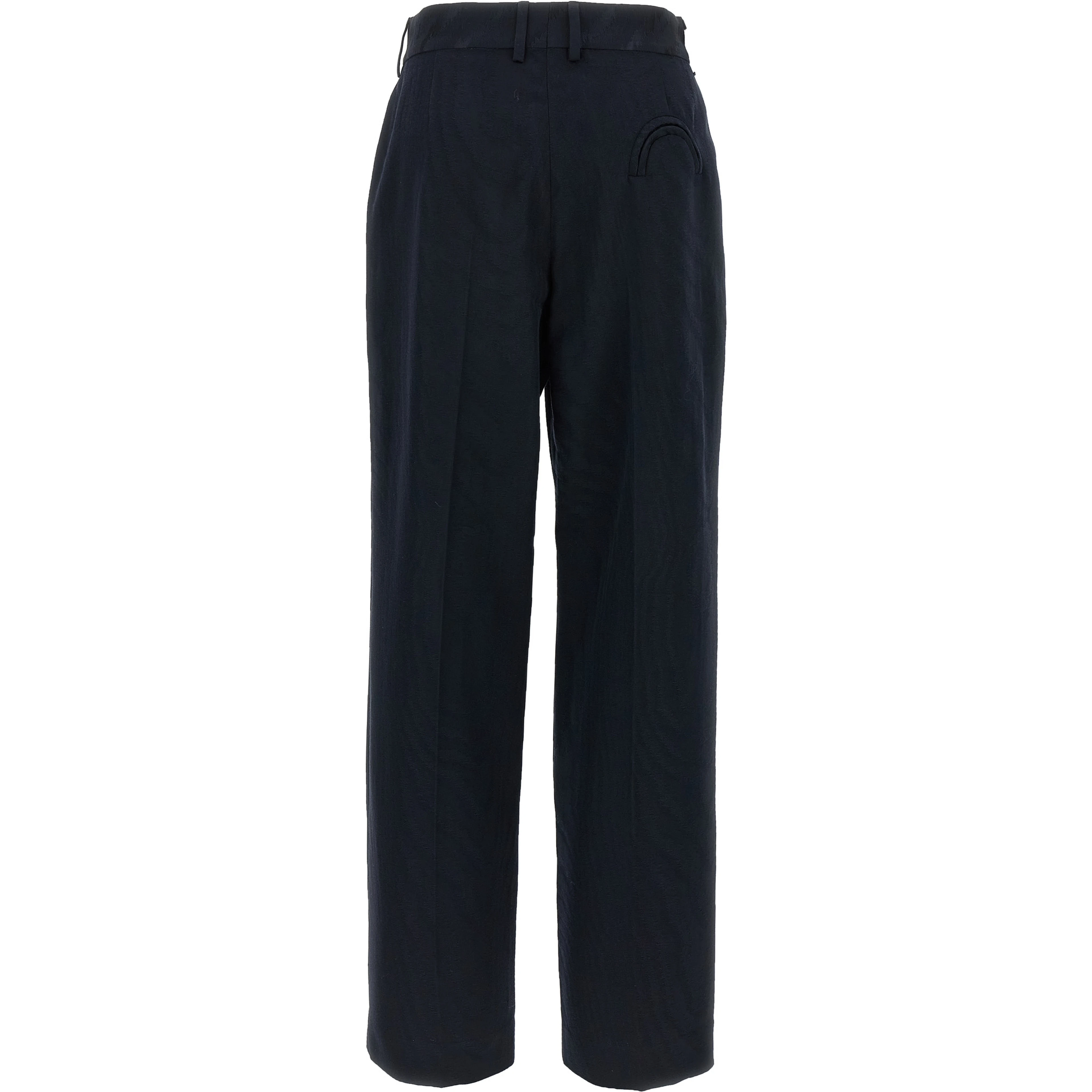 Blue Viscose Casual Pants