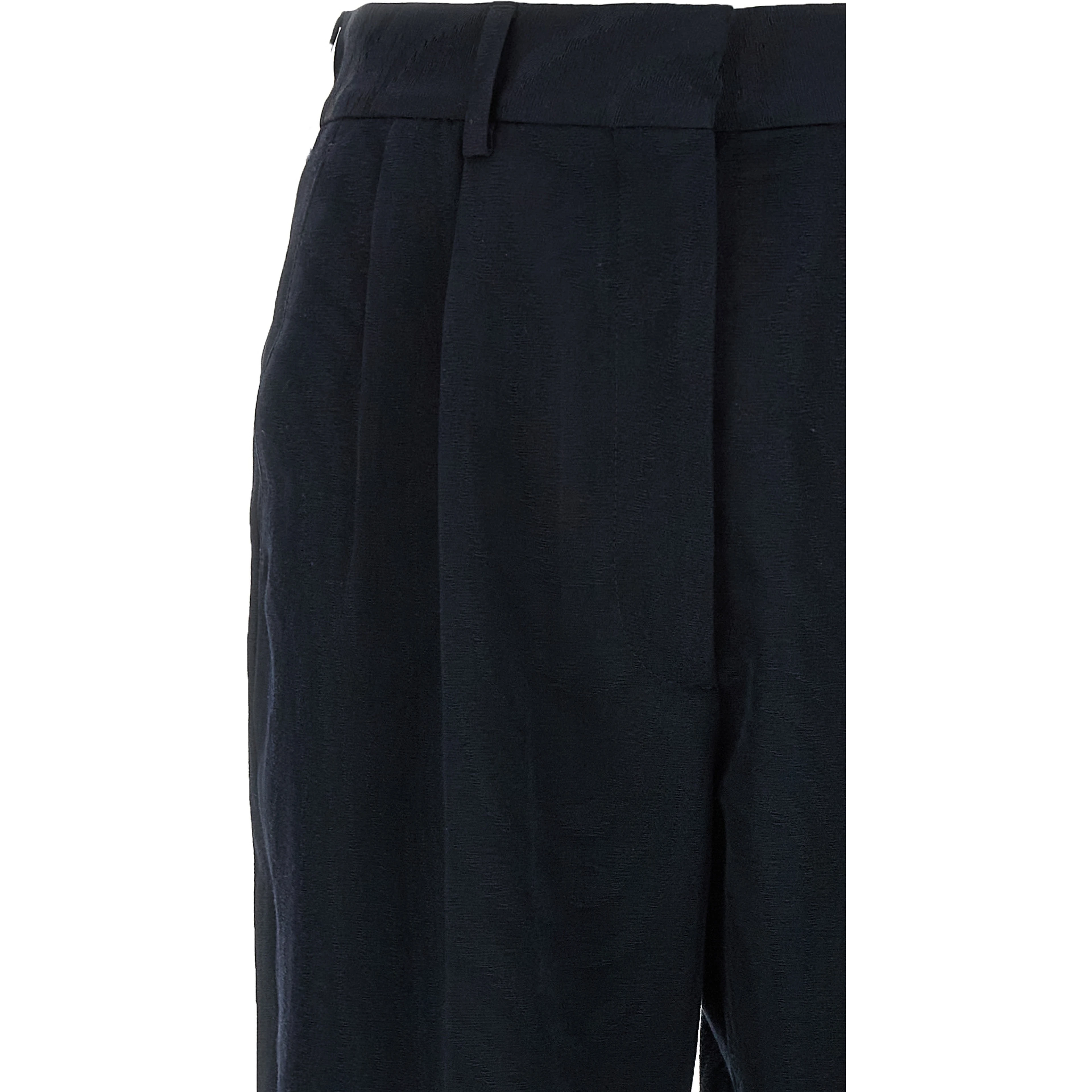 Blue Viscose Casual Pants