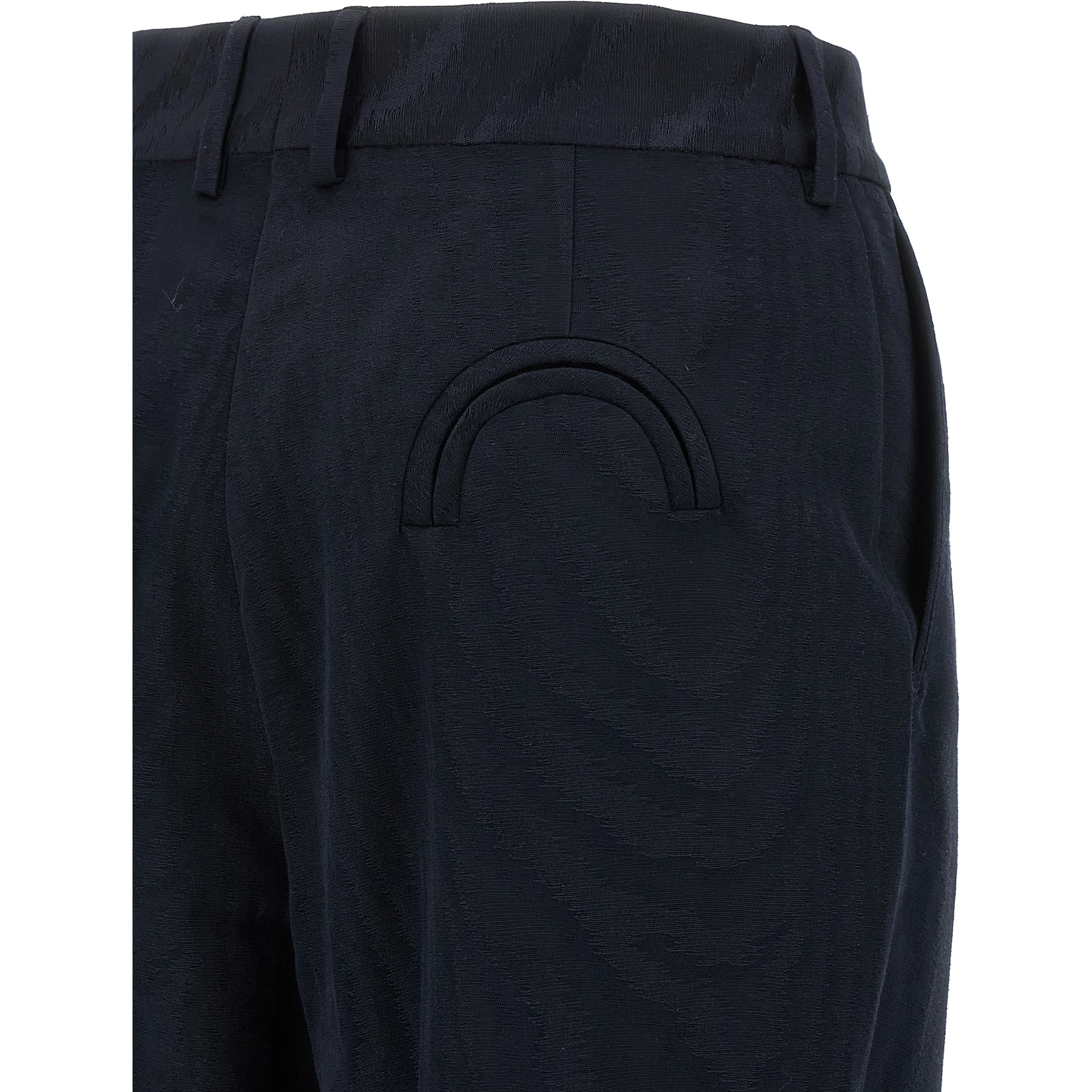Blue Viscose Casual Pants