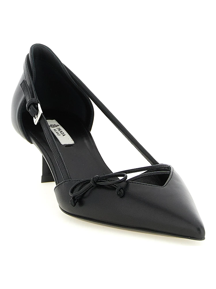 Black Goatskin Mid Heel Pumps alternative