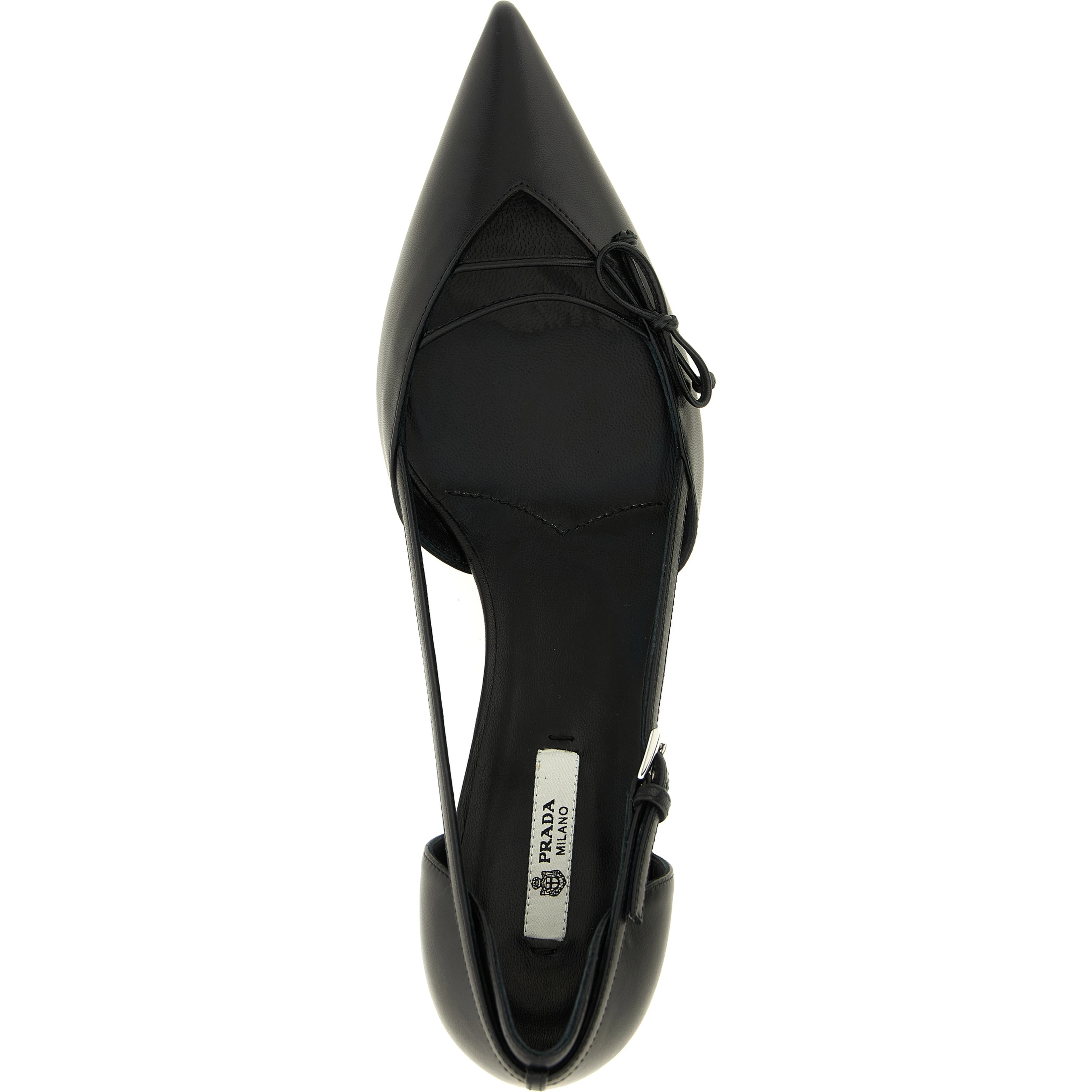 Black Goatskin Mid Heel Pumps
