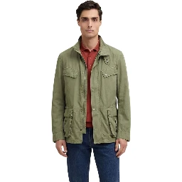Green Cotton Full-Length Jacket
