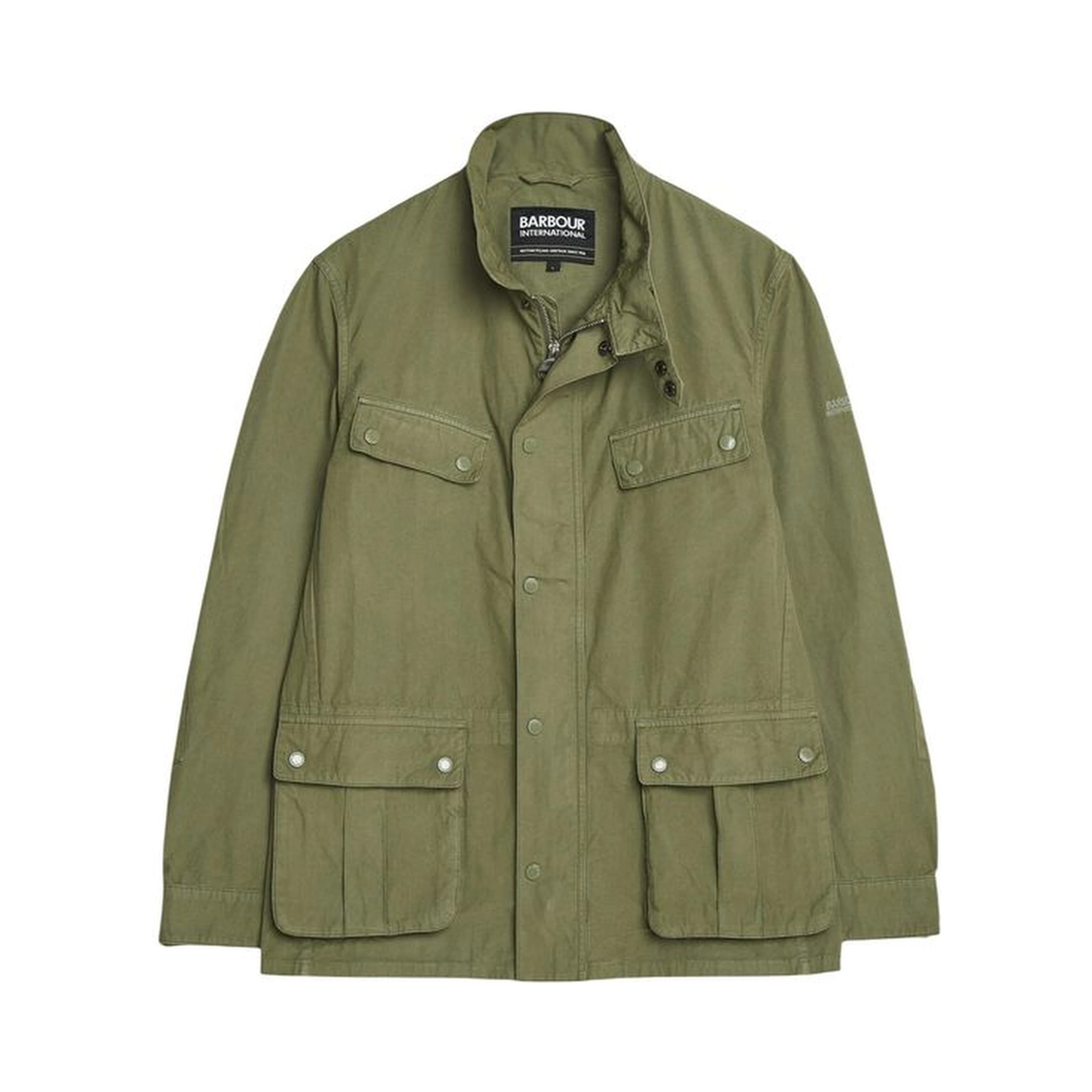 Green Cotton Full-Length Jacket