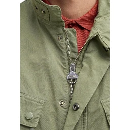 Green Cotton Full-Length Jacket