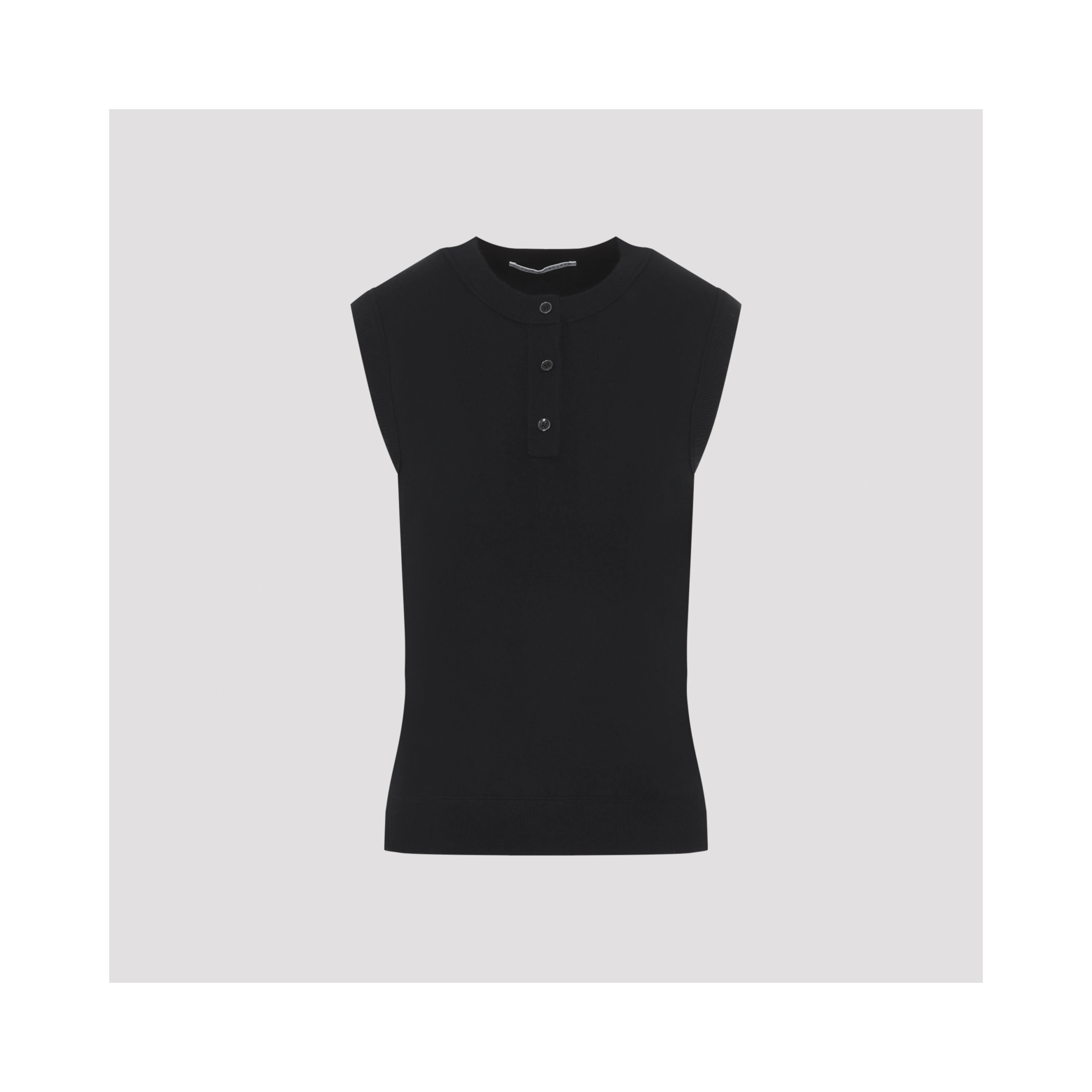AUREL CREW NECK HALF PLACKET VEST