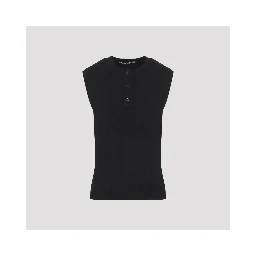 AUREL CREW NECK HALF PLACKET VEST