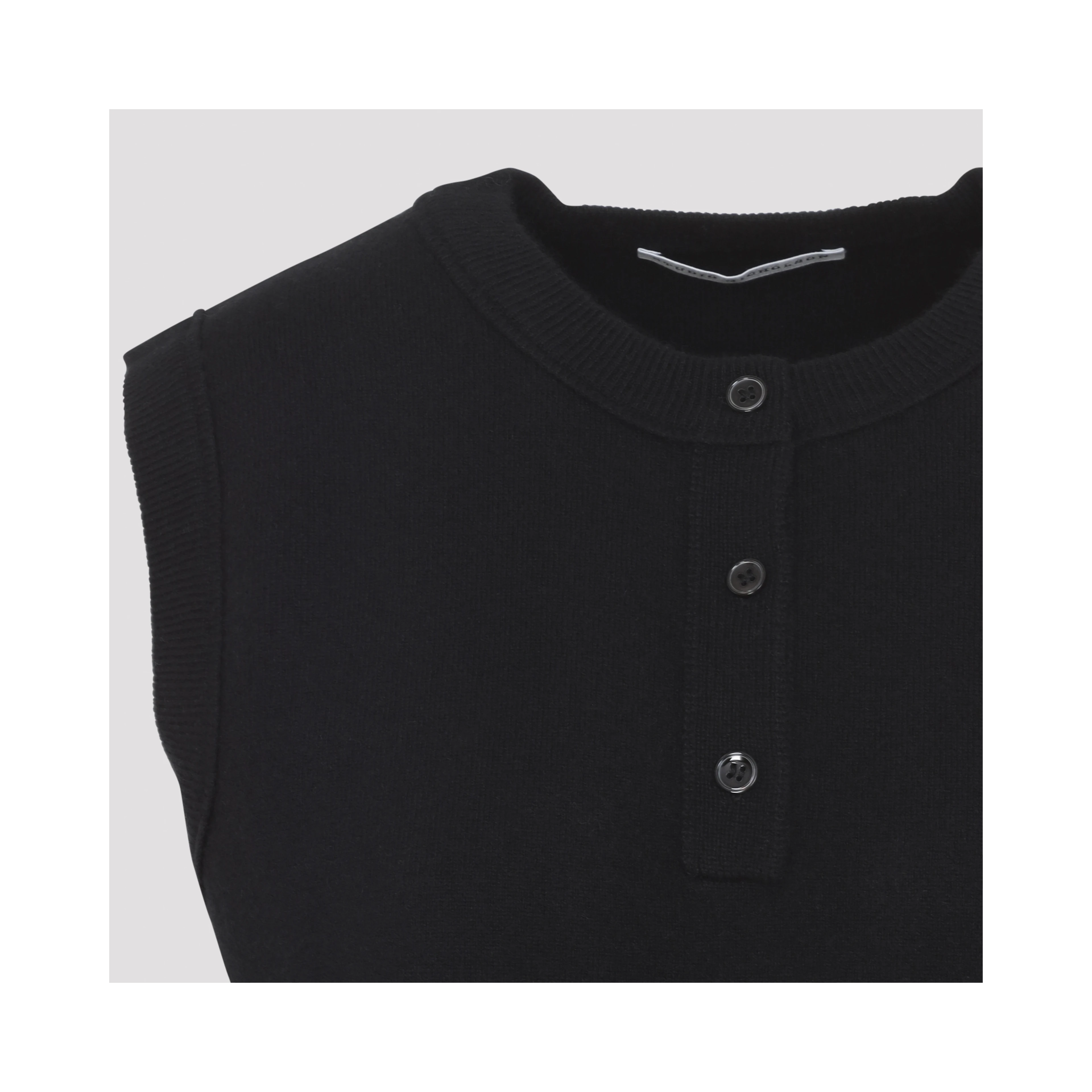 AUREL CREW NECK HALF PLACKET VEST