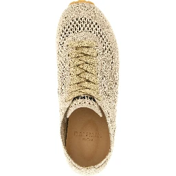 Beige Cotton Athletic Sneakers