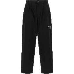 Black Cotton Casual Pants