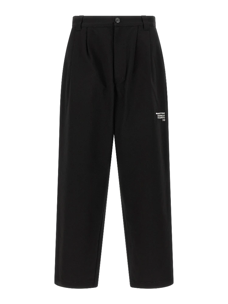 Black Cotton Casual Pants