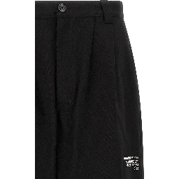 Black Cotton Casual Pants
