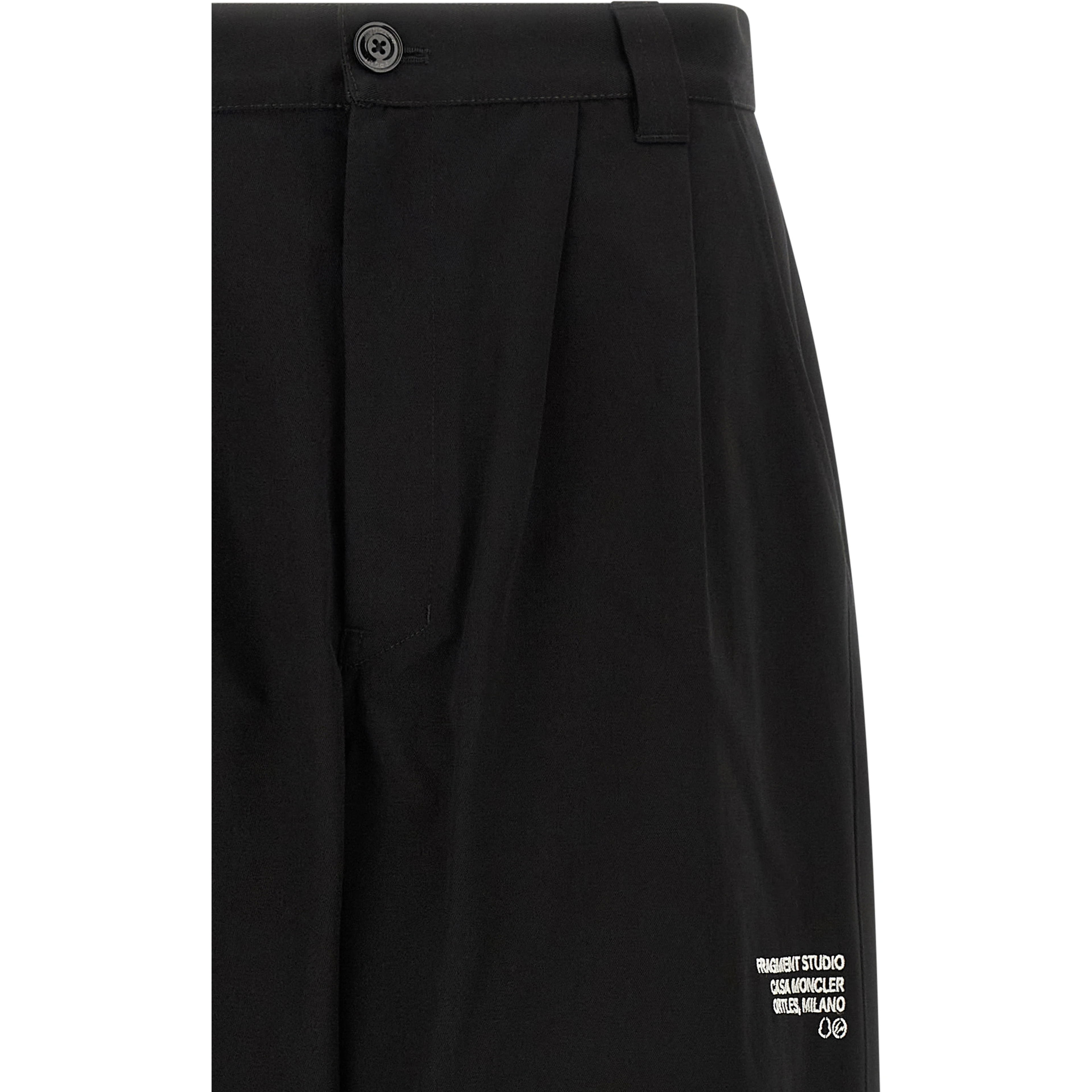 Black Cotton Casual Pants