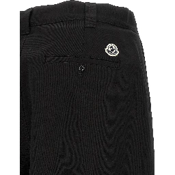 Black Cotton Casual Pants