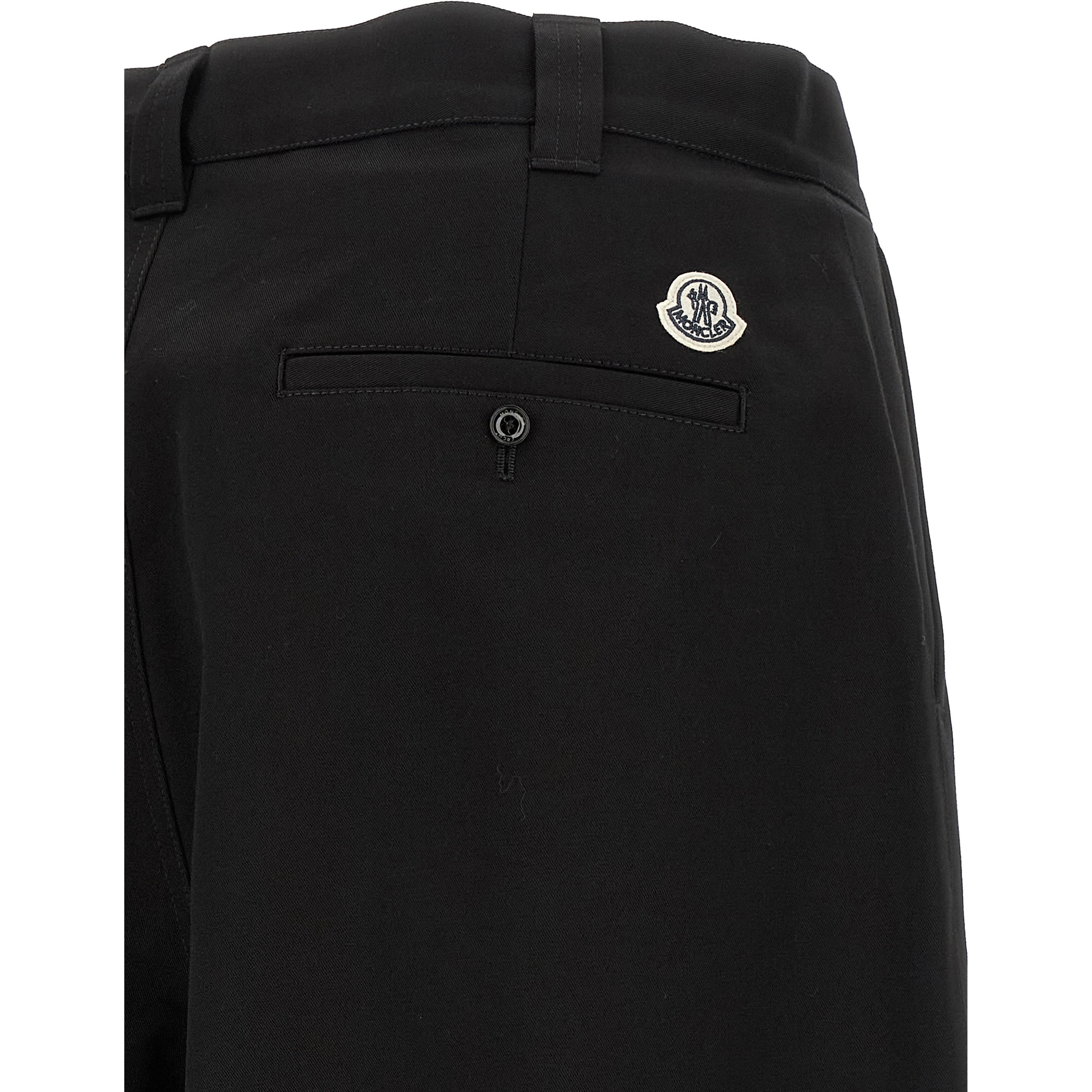 Black Cotton Casual Pants