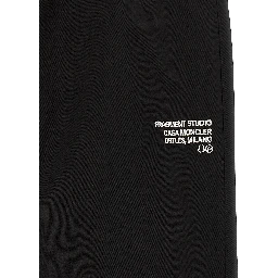 Black Cotton Casual Pants