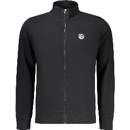 Black Cotton Men Sweatshirt