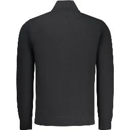 Black Cotton Men Sweatshirt