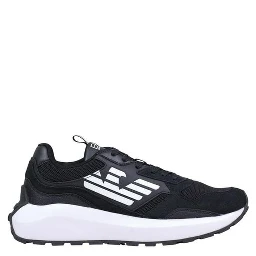 Black And White Polyethylene Athletic Sneakers