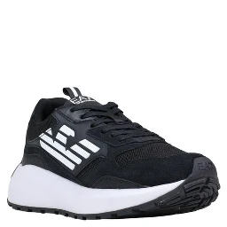 Black And White Polyethylene Athletic Sneakers
