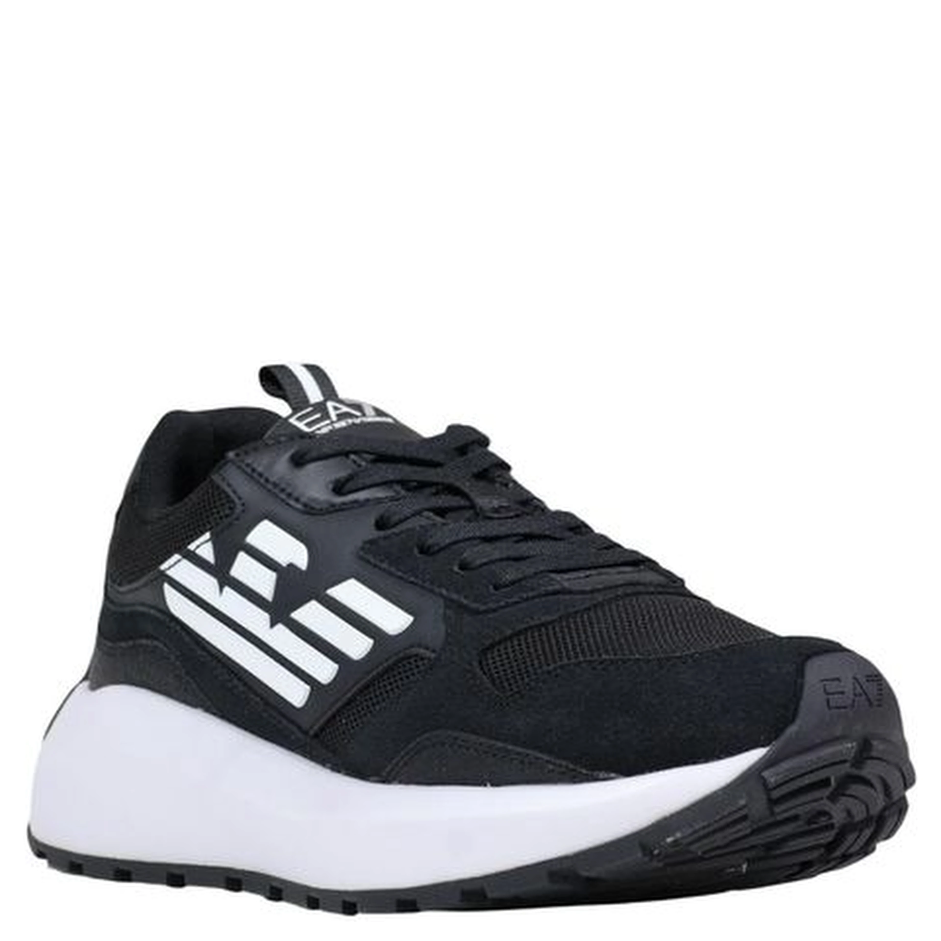 Black And White Polyethylene Athletic Sneakers