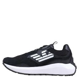Black And White Polyethylene Athletic Sneakers