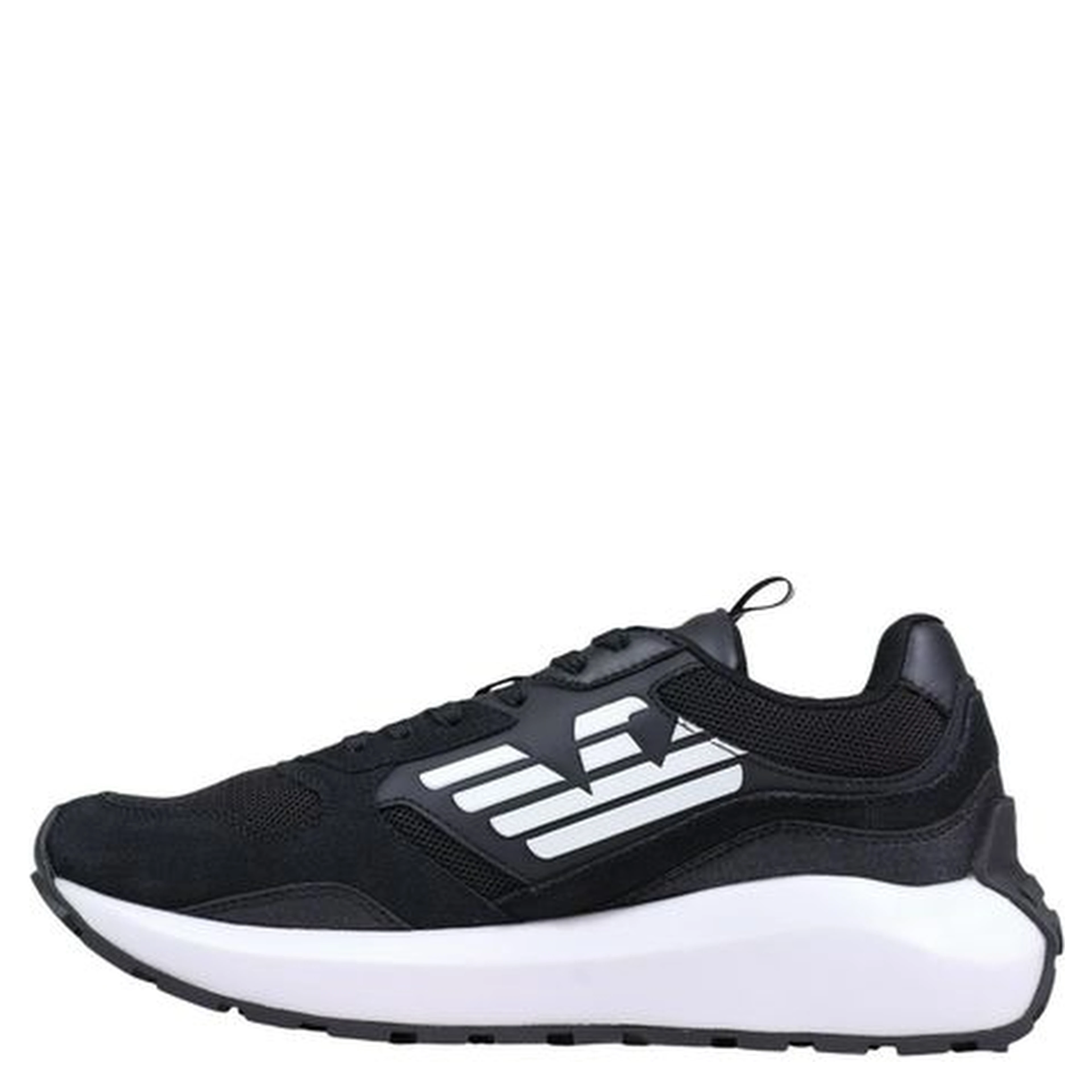Black And White Polyethylene Athletic Sneakers