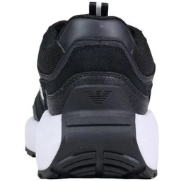 Black And White Polyethylene Athletic Sneakers