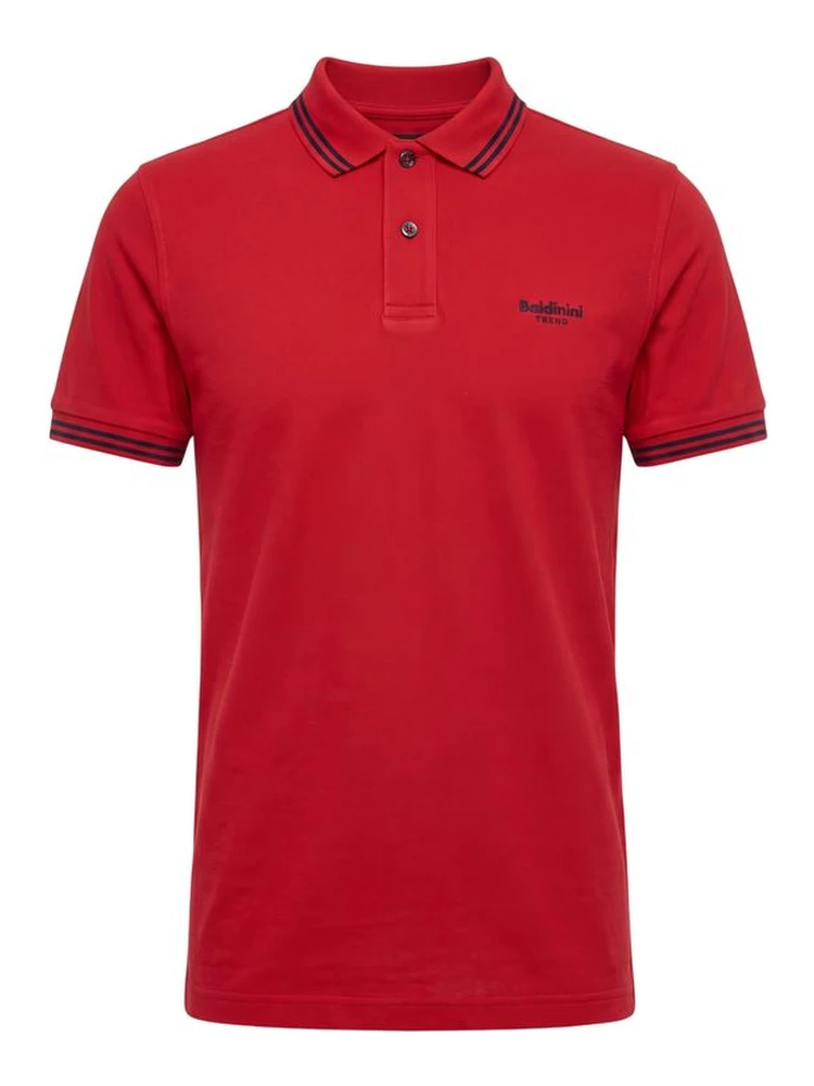 Red Cotton Men Polo-Shirt