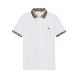White Cotton Men Polo-Shirt