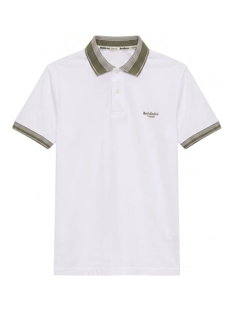 White Cotton Men Polo-Shirt