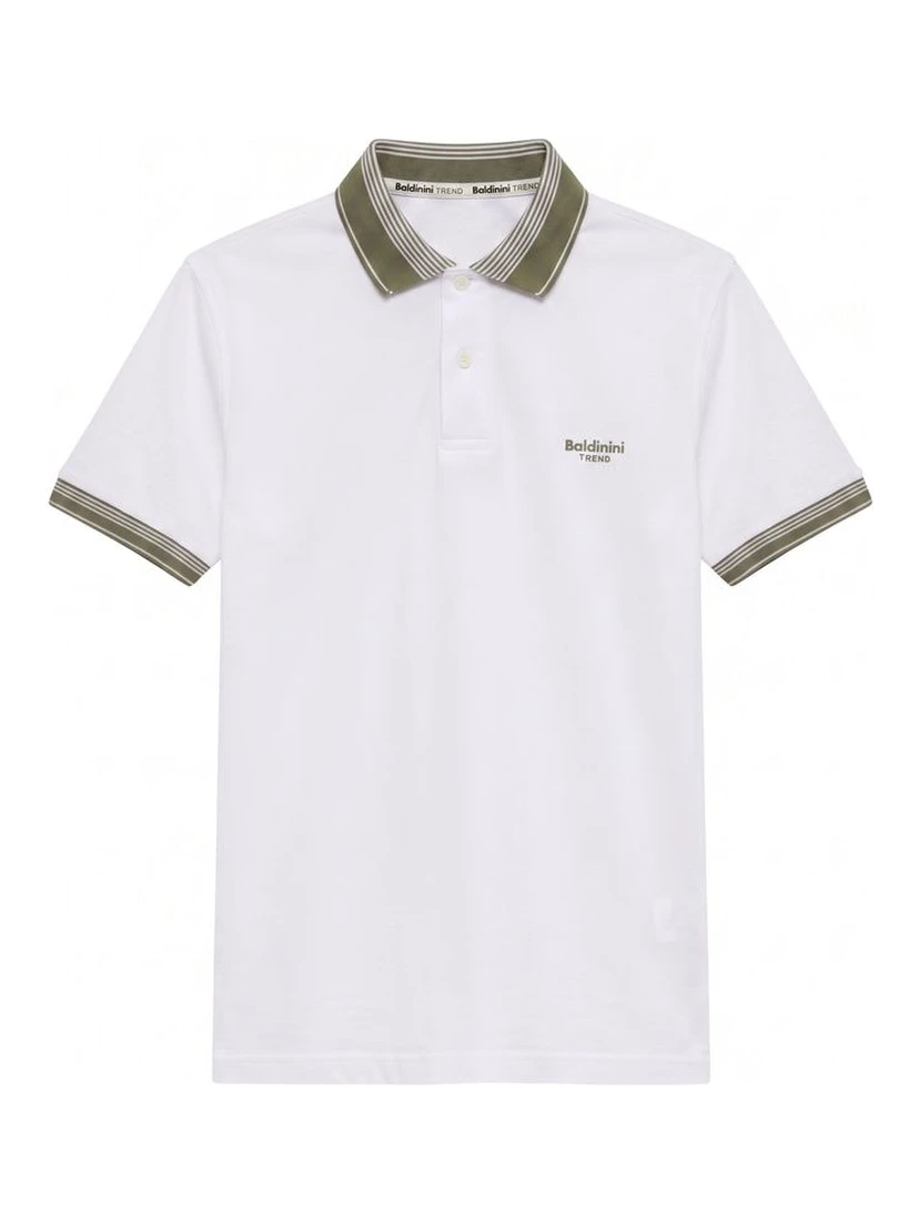 White Cotton Men Polo-Shirt