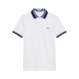 White Cotton Men Polo-Shirt