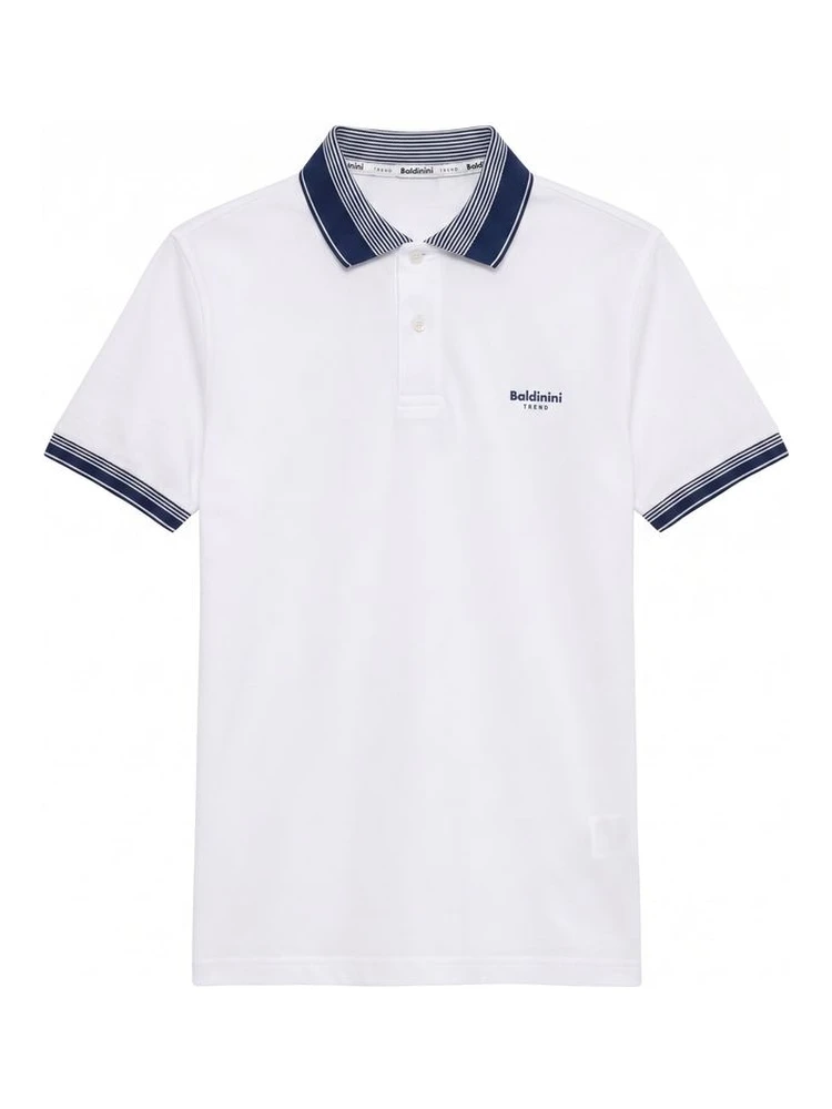 White Cotton Men Polo-Shirt