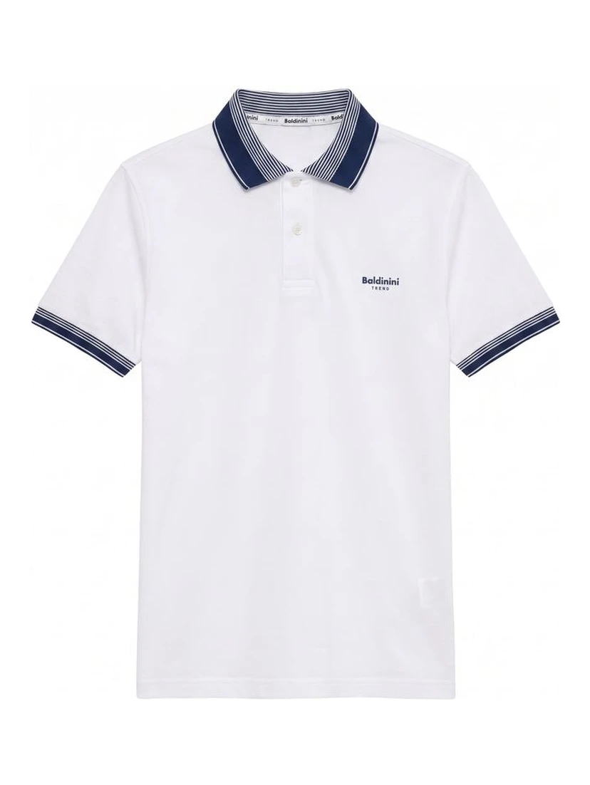 White Cotton Men Polo-Shirt