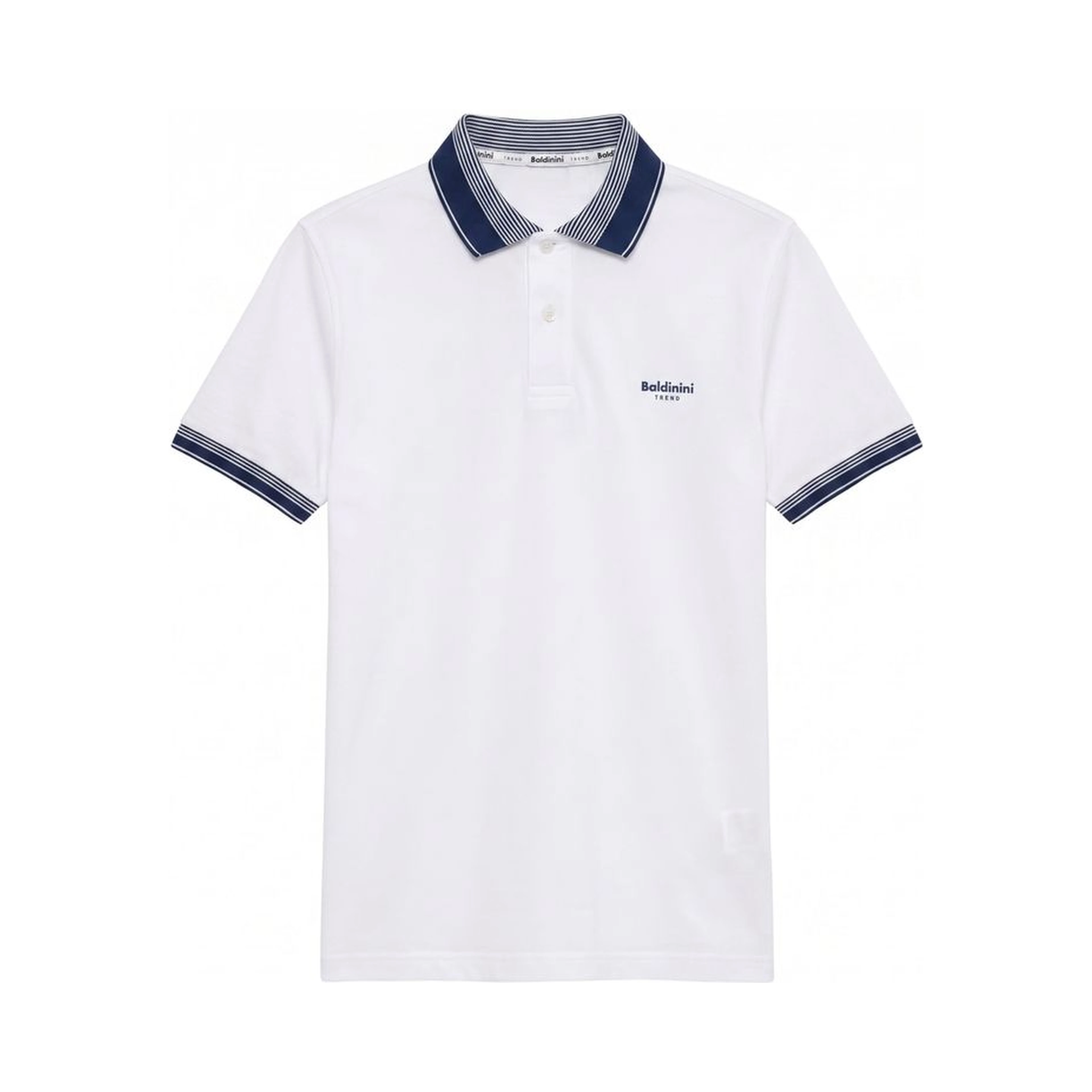 White Cotton Men Polo-Shirt